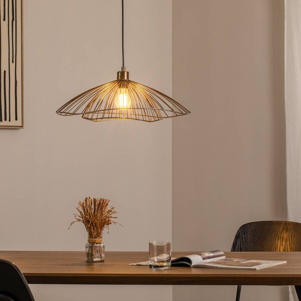 Lampa wisząca Tel Opviq, możliwość ściemniania, brązowy / mosiężny, salon / jadalnia, metal