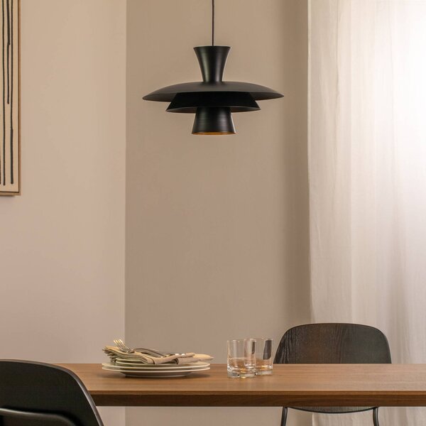 Lampa wisząca Plato Luminex, możliwość ściemniania, czarny, salon / jadalnia, metal, nowoczesny