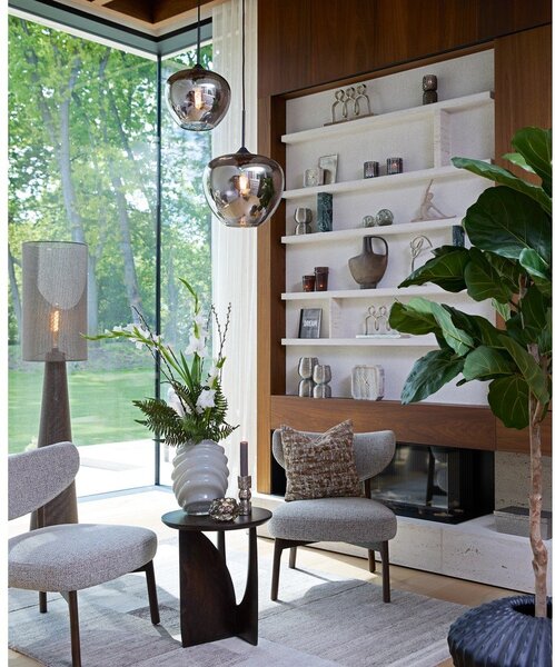 Brązowa lampa stojąca z tekstylnym kloszem (wysokość 180 cm) Micky – Light & Living