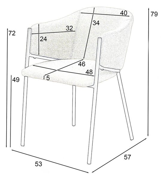 MebleMWM Krzesło Glamour DC-2144 quelle, czarne nogi, beż #6