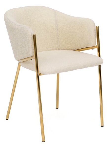MebleMWM Krzesło Glamour DC-2144 quelle, złote nogi, beż #3