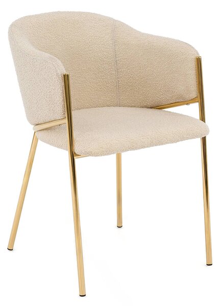 MebleMWM Krzesło Glamour DC-2144 quelle, złote nogi, beż #6