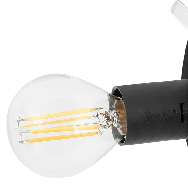 Lampa sufitowa Isamer Lindby, możliwość ściemniania, czarny, salon / jadalnia, metal, nowoczesny