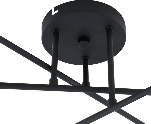 Lampa sufitowa Isamer Lindby, możliwość ściemniania, czarny, salon / jadalnia, metal, nowoczesny