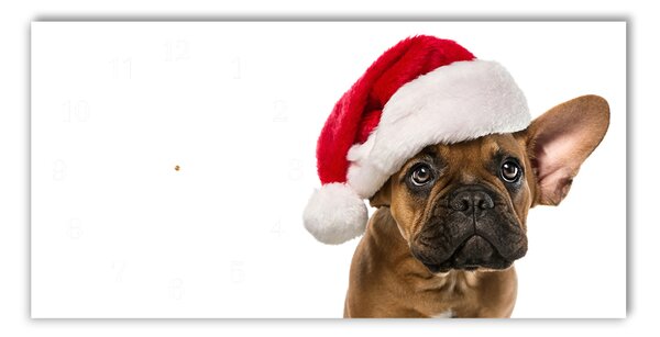 Zegar ścienny Poziomy Bulldog Pies Święta