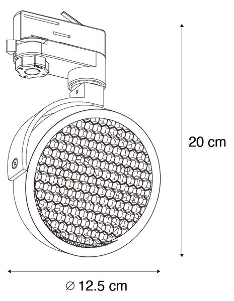 Nowoczesny 3-fazowy reflektor szynowy złoty - Master 111 Honey