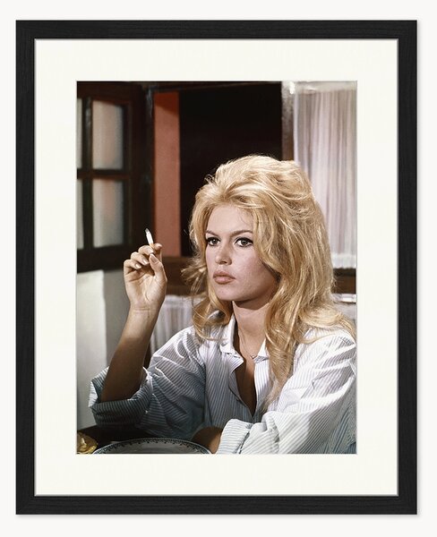 Ręcznie wykonana oprawiona fotografia Brigitte Bardot