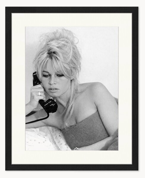 Ręcznie wykonana oprawiona fotografia Brigitte on The Phone