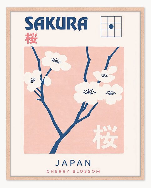 Ręcznie wykonany oprawiony druk cyfrowy Sakura