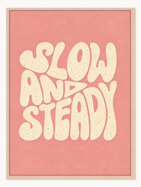 Ręcznie wykonany oprawiony druk cyfrowy Slow & Steady