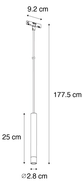 Nowoczesna czarna lampa wisząca do systemu szynowego jednofazowego - Slimline Keno Oswietlenie wewnetrzne
