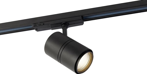 Nowoczesny ściemniany 3-fazowy reflektor szynowy czarny z LED 3000K - Ruler 38