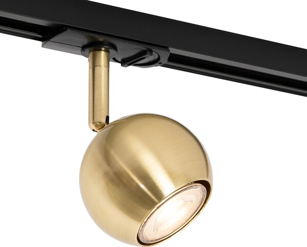 Nowoczesny system szynowy z 3 reflektorami złoty 1-fazowy - Iconic Gissi