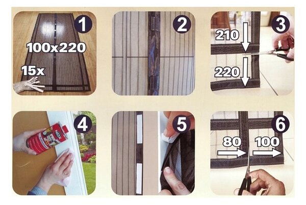 MOSKITIERA Na DRZWI BALKONOWE 80/90/100x210/220 MAGNETYCZNA drzwiowa MOCNA!