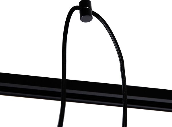 Nowoczesny system oświetlenia szynowego z 5 lampami wiszącymi czarny 1-fazowy - Iconic Cavalux