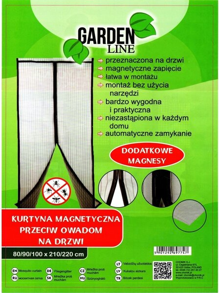 MOSKITIERA MAGNETYCZNA Na Drzwi Balkonowe 80/90/100 x 210/220 Z MAGNESAMI