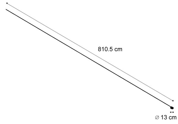 Nowoczesny system szynowy czarny jednofazowy 800 cm z okrągłym zasilaczem - Magnetic