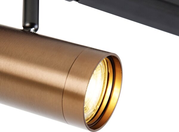 Nowoczesny system szynowy 1-fazowy z 4 reflektorami w kolorze ciemnego brązu - Jeana