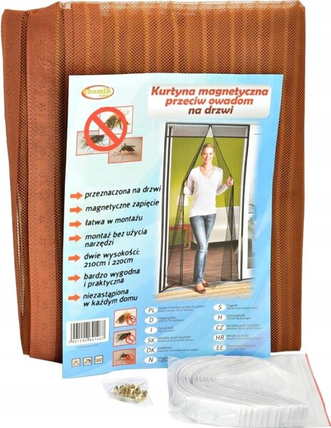 MOSKITIERA MAGNETYCZNA Na Drzwi Balkonowe 80/90/100 x 210/220 Z MAGNESAMI