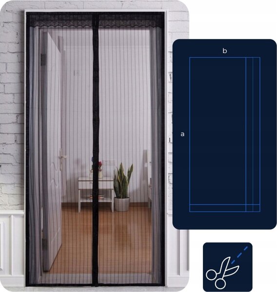 MOSKITIERA MAGNETYCZNA Na Drzwi Balkonowe 80/90/100 x 210/220 Z MAGNESAMI