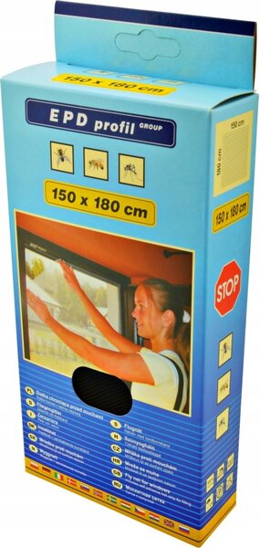 MOSKITIERA NA OKNO Siatka 150x180 MOCNA! Do Docięcia Na Wymiar + RZEP 660CM