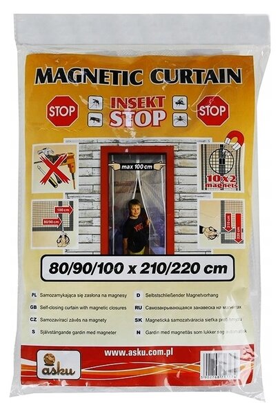 MOSKITIERA Na DRZWI BALKONOWE 80/90/100x210/220 MAGNETYCZNA drzwiowa MOCNA!
