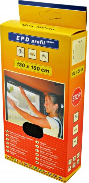 MOSKITIERA NA OKNO Siatka 130x150 MOCNA! Do Docięcia Na Wymiar + RZEP 560CM