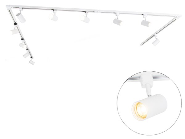 Inteligentny system oświetlenia szynowego z 10 reflektorami, biały, 1-fazowy, z 10 Wifi GU10 50mm - Iconic Jeana