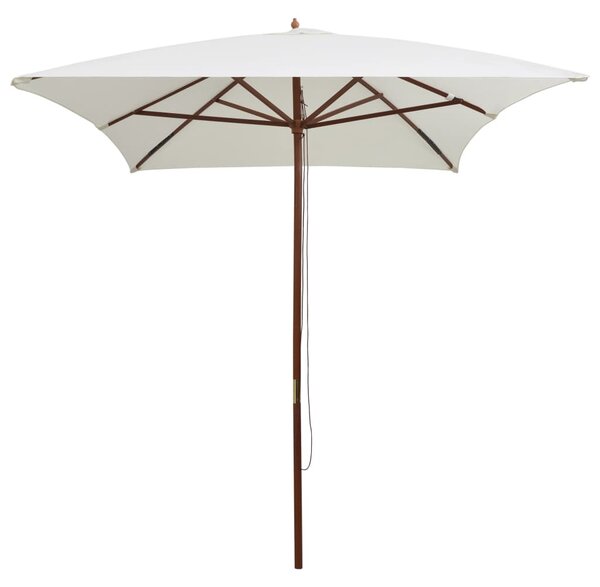 Parasol ogrodowy, 200x300 cm, drewniany, kremowy