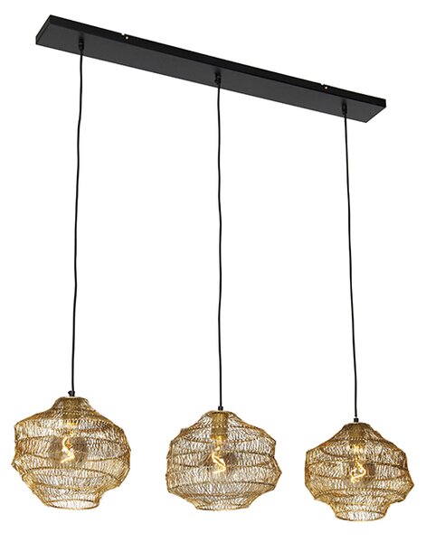 Oosterse hanglamp goud langwerpig 3-lichts - Vadi Oswietlenie wewnetrzne