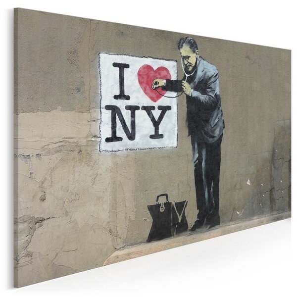 Banksy - I love NY - nowoczesny obraz na płótnie - 120x80 cm