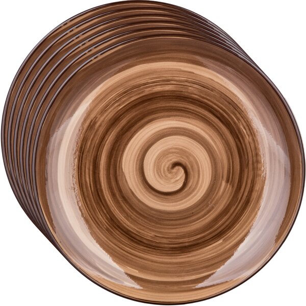 Banquet Zestaw 6 talerzy deserowych Palas 21,5 cm, brązowy
