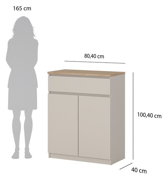 Kremowa komoda 80x100x40 cm Naia – Tvilum