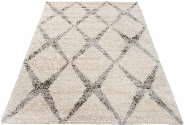 Prostokątny dywan shaggy w nowoczesną kratę - Undo 9X