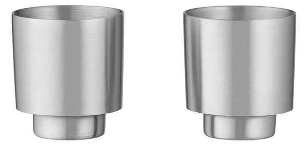 Filiżanki zestaw 2 szt. na espresso/z podwójną ścianką ze stali nierdzewnej w kolorze srebra Makoto Steel – Blomus