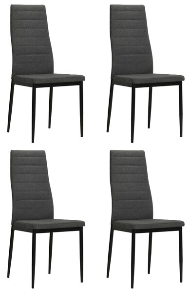 Krzesła stołowe, 4 szt., ciemnoszare, obite tkaniną