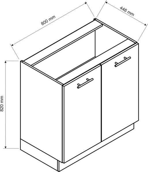 Dolna Szafka Kuchenna 80 Cm Beż Piaskowy A4-L74