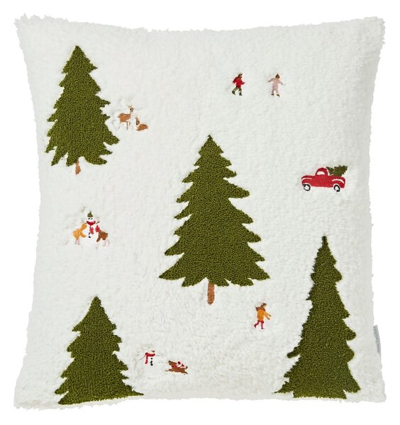 Poduszka dekoracyjna ze świątecznym motywem z materiału bouclé 45x45 cm Christmas Tree – Catherine Lansfield