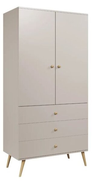Szafa LEBEL z szufladami 3SZ 100cm kaszmirowa
