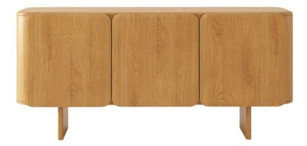 Komoda z litego drewna dębowego w naturalnym kolorze 160x76x45 cm Charlotte – Micadoni