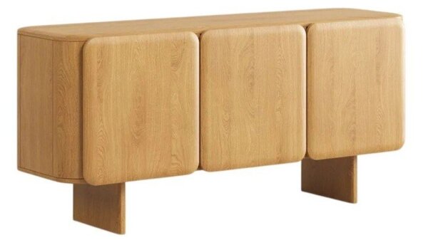 Komoda z litego drewna dębowego w naturalnym kolorze 160x76x45 cm Charlotte – Micadoni