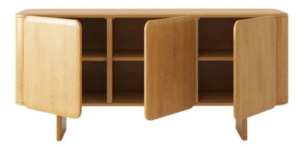 Komoda z litego drewna dębowego w naturalnym kolorze 160x76x45 cm Charlotte – Micadoni