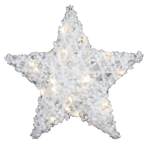 Świąteczna dekoracja gwiazda FROSTELLE z oświetleniem LED 38 cm, biała