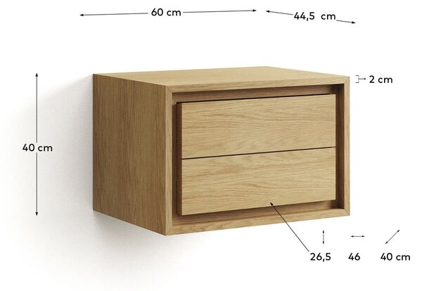 Brązowa wisząca szafka pod umywalkę z litego drewna tekowego 60x40 cm Kenta – Kave Home