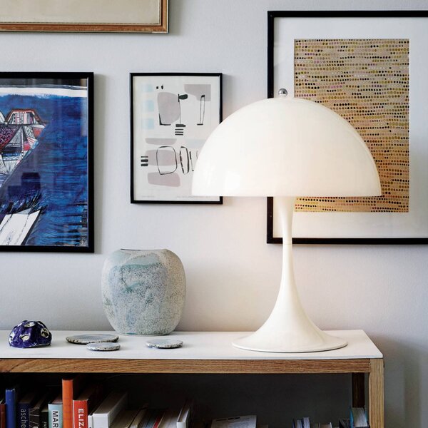 Louis Poulsen Lampa stołowa Panthella, biały / opal, salon / jadalnia, tworzywo sztuczne, design