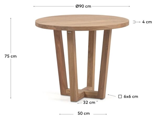 Okrągły stół z litego drewna akacjowego ø 90 cm Nahla – Kave Home