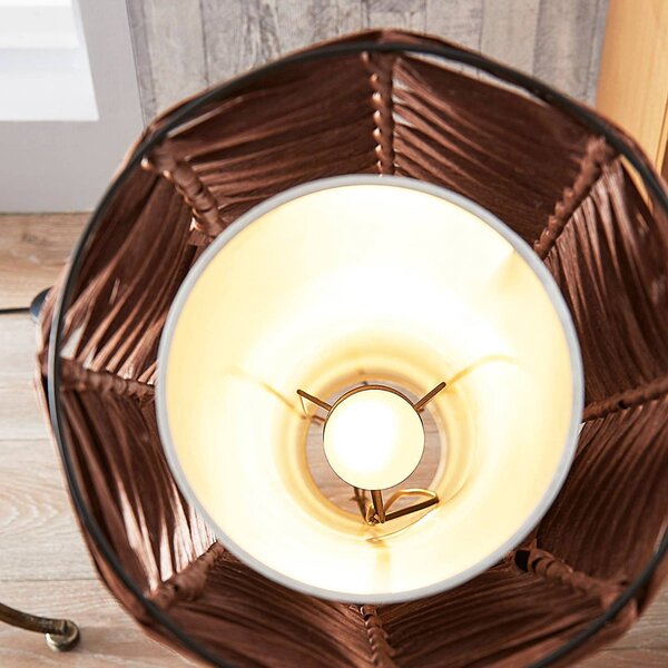 Lampa stojąca Joas Lindby, brązowy / rdzawy, salon / jadalnia, papier / lunolit / lunopal, nowoczesny