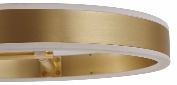 Lampa stołowa LED Yekta Lucande, możliwość ściemniania, mosiężny / złoty, salon / jadalnia, metal, design