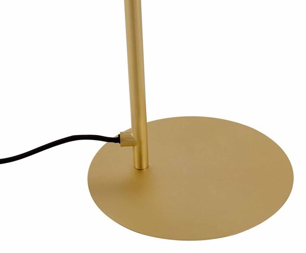 Lampa stołowa LED Yekta Lucande, możliwość ściemniania, mosiężny / złoty, salon / jadalnia, metal, design