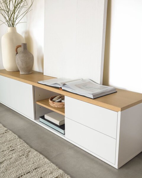 Biała szafka pod TV 200x44 cm Abilen – Kave Home